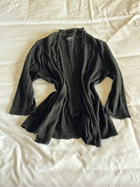 Cute Elementz Petite Size PL Black Open-Front Knit Cardigan
